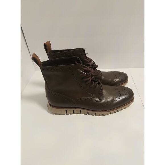 Cole Haan Wingtip Leather Men’s Boots 9M C23300 H17 Water Resistant Brown main image 8